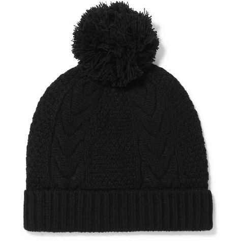 N.PEAL   Pom pom-detailed cable-knit cashmere beanie (215 PEN) ❤ liked on Polyvore featuring accessories, hats, cashmere cable knit hat, pompom hat, cable knit pom pom hat, cable knit pom pom beanie and cashmere pom pom beanie Pom Hats, Knit Pom Pom Hat, Knit Pom Pom, Cable Knit Beanie, Cable Hat, Pom Pom Beanie Hat, Cashmere Hat, Cable Knit Hat, Cashmere Beanie