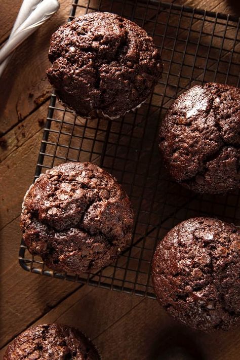 Double Chocolate Bran Muffins Cooling on Rack Vegan Chocolate Muffins, Double Chocolate Muffins, Healthy Children, Bran Muffins, Chocolate Muffins, School Snacks, Mini Muffins, Double Chocolate, Egg Free