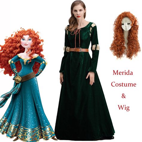 promocoes Merida Costume, Disney Merida, Fantasia Disney, Costume Wigs, Wigs, Disney