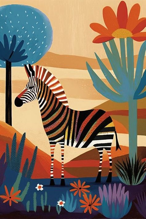 Zebra Art Abstract, Kenya Art, Abstract Nursery, Paintings Wall Decor, Nature Paint, Zebra Art, Home Nature, Paintings Wall, Abstract Digital Art