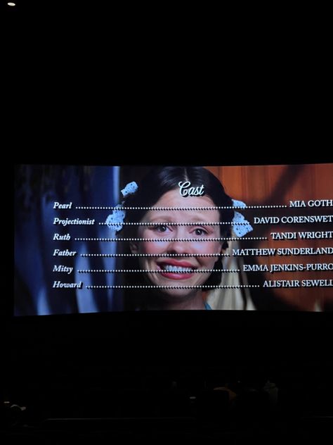 pearl end credits mia goth Film End Credits Design, Movie Ending Credit, Ending Credits, End Credits Aesthetic, Pearl Mia Goth, Dvd Shelves, Cinema Design, Film Life, Film Credits