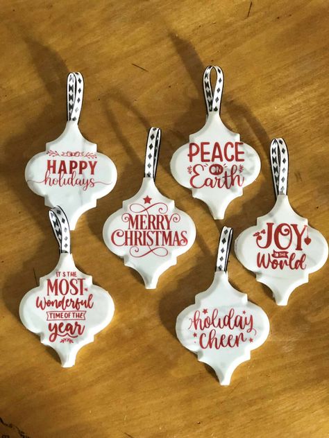 Tile Christmas Ornaments, Pretty Christmas Ornaments, Lantern Tile, Arabesque Tile, Christmas Yard Decorations, Diy Tile, Christmas Yard, Christmas Bundle, Pretty Christmas