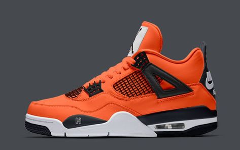 Concept Lab // Air Jordan 4 "Total Orange" | HOUSE OF HEAT Orange Jordan, Jordan Shoes Girls, Kicks Shoes, Jordan Shoes Retro, All Nike Shoes, Shoes Sneakers Jordans, Nike Shoes Jordans, Air Jordan Sneakers, Hype Shoes