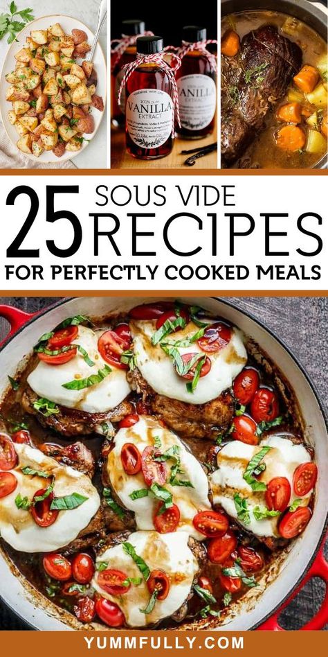 25 Sous Vide Recipes for Perfectly Cooked Meals - Yummy and fully Sous Vide Recipes Instant Pot, Sous Vide Recipes Fish, Sous Vide Thanksgiving Recipes, Sous Vide Recipes Videos, Sous Vide Steak Bites, Sou Vide Ribeye Steak, Easy Sous Vide Recipes, Sous Vide Side Dishes, Sous Vide Vegetable Recipes