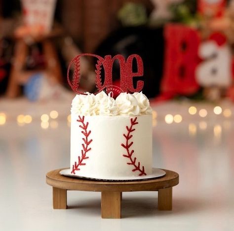 Baseball Cake Topper/ Baseball Smash Cake Topper/ Baseball Birthday Party/ Rookie Year Birthday - Etsy Baseball Field Cupcake Cake, Rookie Year Cake Smash, Smash Cake Baseball, Baseball Cake Smash Pictures, Baseball Birthday Centerpiece Ideas, Simple Baseball Cake, Rookie Year Baseball 1st Birthday, Cake Smash Baseball Theme, Baseball Rookie Year Birthday