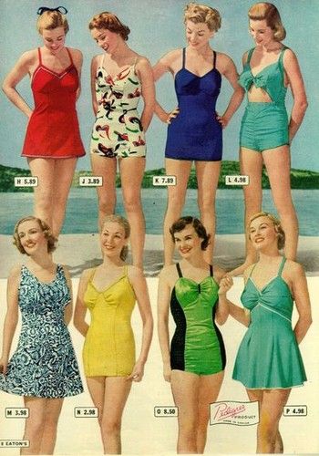 Fashion 1940s, Vintage Bathing Suits, Vintage Swim, Look Retro, Vintage Swimsuit, Vintage Swimwear, Vintage Swimsuits, 40s Fashion, 1940s Fashion