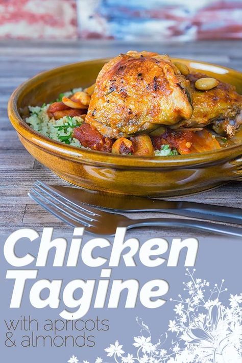 This simple Chicken Tagine recipe makes the most of the great flavour of chicken thighs and features dried apricots, almonds and a host of North African flavours. It is a delicious alternative to a chicken stew! #tagine #stew #chickenstew #chickentagine #northafricanfood #recipes #recipeideas #recipeoftheday via @krumplibrian Moroccan Meals, Tajine Recipes, Tagine Chicken, Beef Yakisoba, Tagine Pot, Tajin Recipes, Tagine Cooking, North African Food, Moroccan Tagine