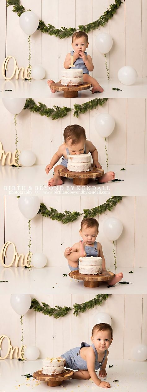 Greenery Cake, Boy Birthday Pictures, Bday Pics, Smash Photoshoot, Boys 1st Birthday Cake, Baby Birthday Photoshoot, Boys First Birthday Party Ideas, Boys 1st Birthday Party Ideas, 1st Birthday Pictures