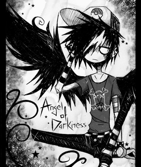 Scene Emo Art, Scene Kid Art, Angel Of Darkness, Scenecore Art, 2000s Scene, Emo 2000s, How To Act, 2000s Art, Scene Drawing