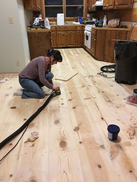 DIY Wide Plank Pine Floors [Part 2 The Finishing] Pine Wood Flooring, Diy Wood Floors, Rustic Wood Floors, Plywood Flooring, Wood Floors Wide Plank, Wide Plank Flooring, Pine Floors, Diy Holz, Diy Flooring