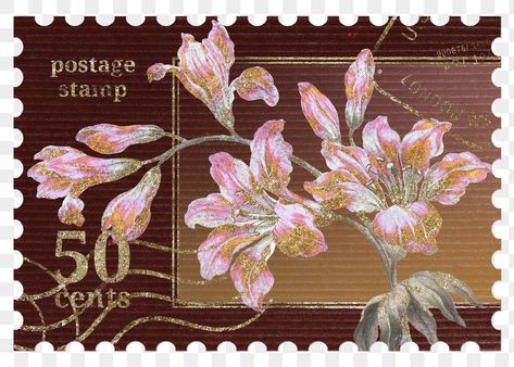 Stamp Mockup, Stamp Graphic, Stamp Postage, Graphic Aesthetic, Aesthetic Illustration, Post Stamps, Png Flower, Vintage Png, Butterfly Stamp