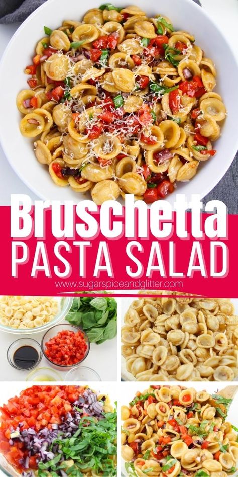 Bruschetta Lunch Ideas, Pasta Salad Recipes Vinaigrette, Cold Pasta Dishes Summer, Mother’s Day Pasta Salad, Creative Pasta Salad, Valentine’s Day Pasta Salad, Cold Noodle Salad Summer, Fun Pasta Salad, Pasta Salad Recipes For Bbq