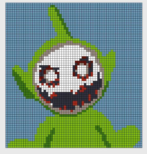 Creepy Pixel Art, Crochet Tapestry Pattern, Tapestry Pattern, Crochet Graphs, Easy Perler Beads Ideas, Graph Crochet, Halloween Cross Stitch Patterns, Tv Character, Hama Beads Design