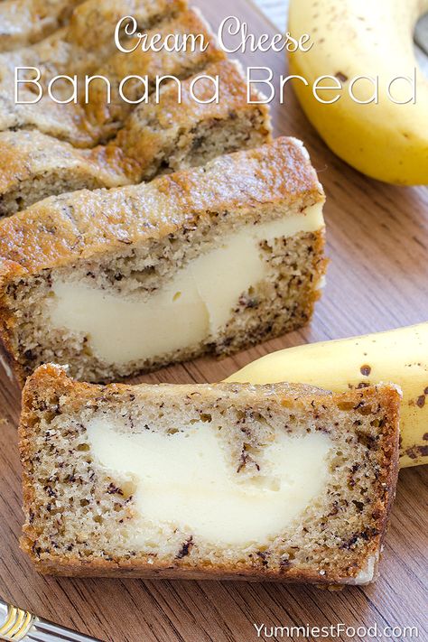 Banana Bread With Cream Cheese, Banana Bread Cream Cheese, Cream Cheese Banana Bread, Yummiest Food, Bread With Cream Cheese, Authentic Mexican Recipes, Best Banana Bread, Banana Bread Recipe, Cheese Bread