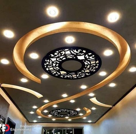 Amazing False Ceiling Decoration With CNC - Engineering Discoveries Unique Ceiling Ideas, Ceiling Ideas Living Room, False Ceiling Ideas, Pop False Ceiling, درج السلم, Luxury Ceiling Design, Ceiling Design Ideas, New Ceiling Design, Pvc Ceiling Design