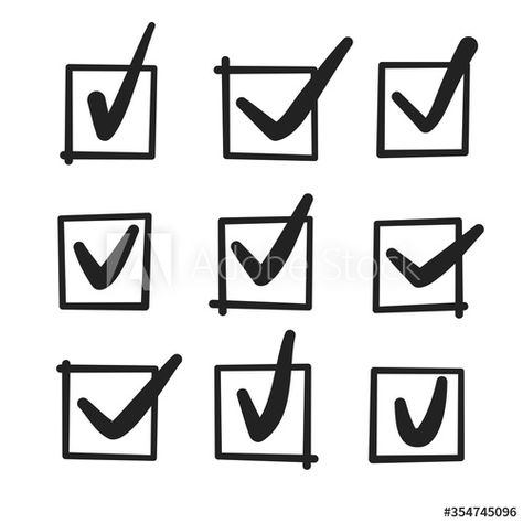 Set of nine hand drawn check marks or sketch ticks in boxes on a list. Vector illustration. #AD , #check, #marks, #drawn, #Set, #hand Fun Design, Ticks, Designs To Draw, Stock Vector, Hand Drawn, Vector Illustration, Cool Designs, How To Draw Hands, Sketch