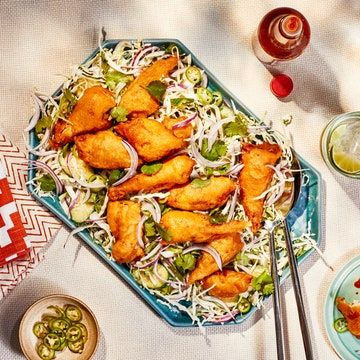 Lime Cabbage Slaw, Fried Chicken Batter, Cabbage Slaw Recipes, Chicken Batter, Creamed Cucumbers, Slaw Recipe, Crispy Fried Chicken, Chicken Meals, Slaw Recipes