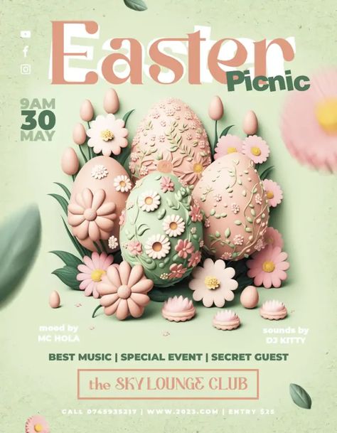 Free PSD Flyer Templates to Download for Photoshop | FreePSDFlyer Easter Flyer, Free Flyer Design, Easter Flyers, Modern Easter, Easter Poster, Free Psd Flyer Templates, Flyer Free, Easter Event, Free Psd Flyer