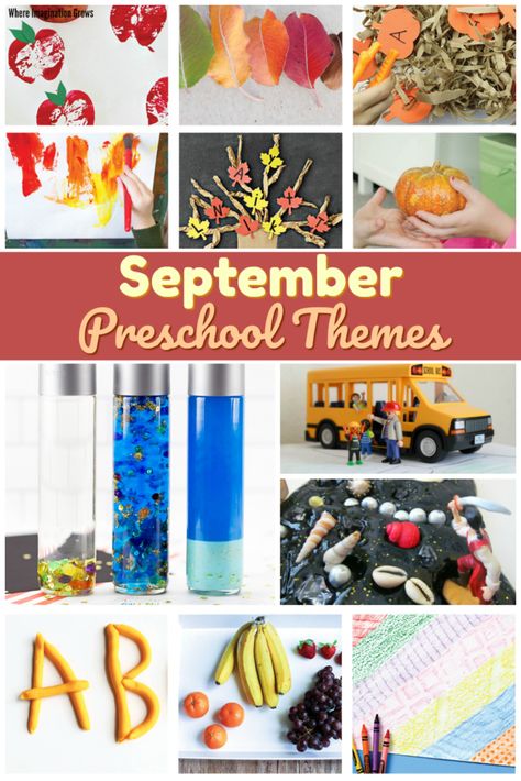 Preschool Lesson Plans Themes, September Preschool Themes, Preschool Theme Ideas, Preschool Monthly Themes, September Lessons, Seasons Preschool, September Preschool, September Activities, September Themes