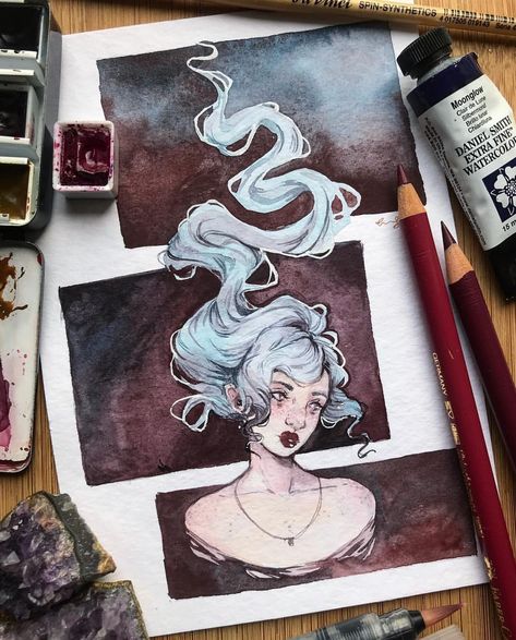 Art Arte Sketchbook, Arte Inspo, Sketchbook Inspiration, Illustration Inspiration, Drawing Tutorials, Manga Illustration, Watercolor Artwork, Painting Illustration, Drawing Techniques