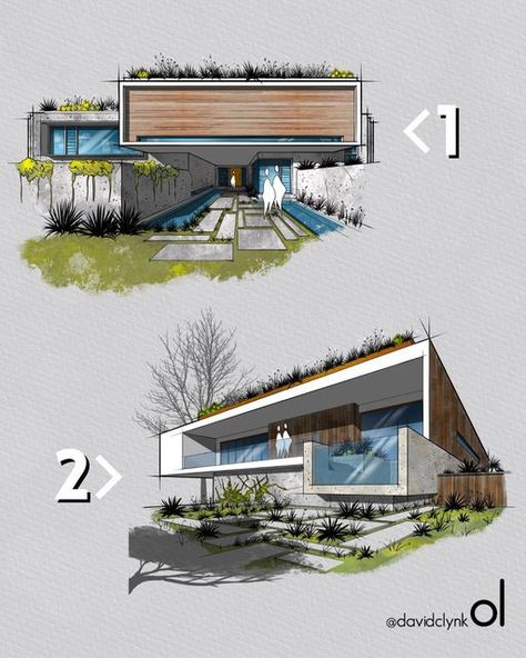 Exterior Perspective, Architecture Perspective, Perspective Architecture, Interior Architecture Sketch, Arch Sketch, Exterior Sketch, Illustration Architecture, Architecture Drawing Plan, Interior Design Renderings