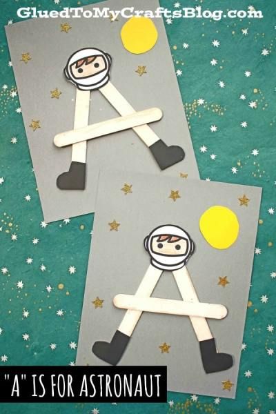 A For Astronaut Craft, Astronaut Stem Activities For Kids, Astronaut Crafts For Kids Preschool, A Is For Astronaut Craft, Occupation Crafts For Preschool, Space Preschool Crafts, Planet Crafts Preschool, Astronaut Craft Preschool, Astronaut Crafts For Kids