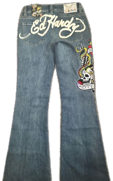 Y2k Shoes 2000s, Bodysuit Outfit Ideas, Mcbling Fashion, Ed Hardy Jeans, 2000s Clothing, Y2k Fits, Body Suit Outfits, Cute Pants, 2000s Fashion Outfits