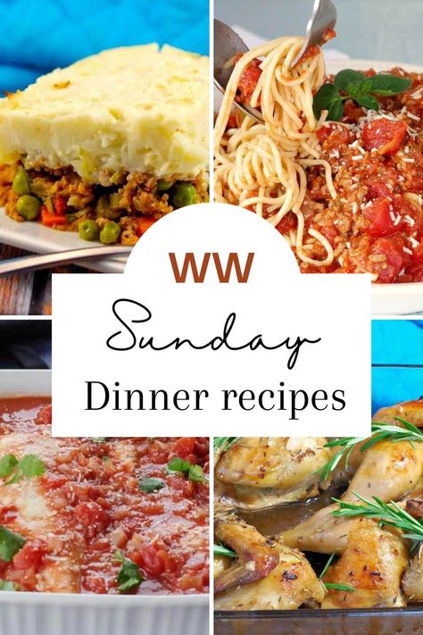 Delicious and healthy WW Sunday dinner recipes (with ww points) that will satisfy the whole family, without compromising on taste. Weight Watcher Recipes With Points 2023, W W Recipes, Ww Comfort Food Recipes, Family Weight Watchers Recipes, Weight Watchers Points Recipes, Ww Family Dinners, Low Calorie Sunday Dinner Ideas, Ww Dinners For Family, Weight Watchers Recipes Dinner 2024