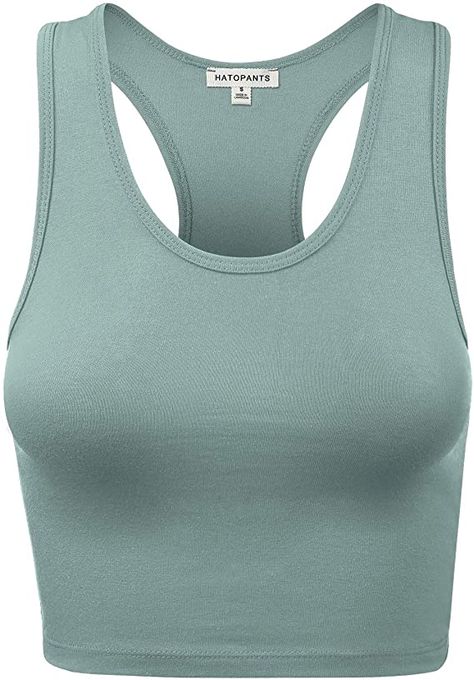 Basic Crop Tops, Tank Crop Top, Cotton Camisole, Racerback Top, Women's Shapewear, Tank Top Camisole, Basic Shirts, Amazon Women, Cropped Tank Top