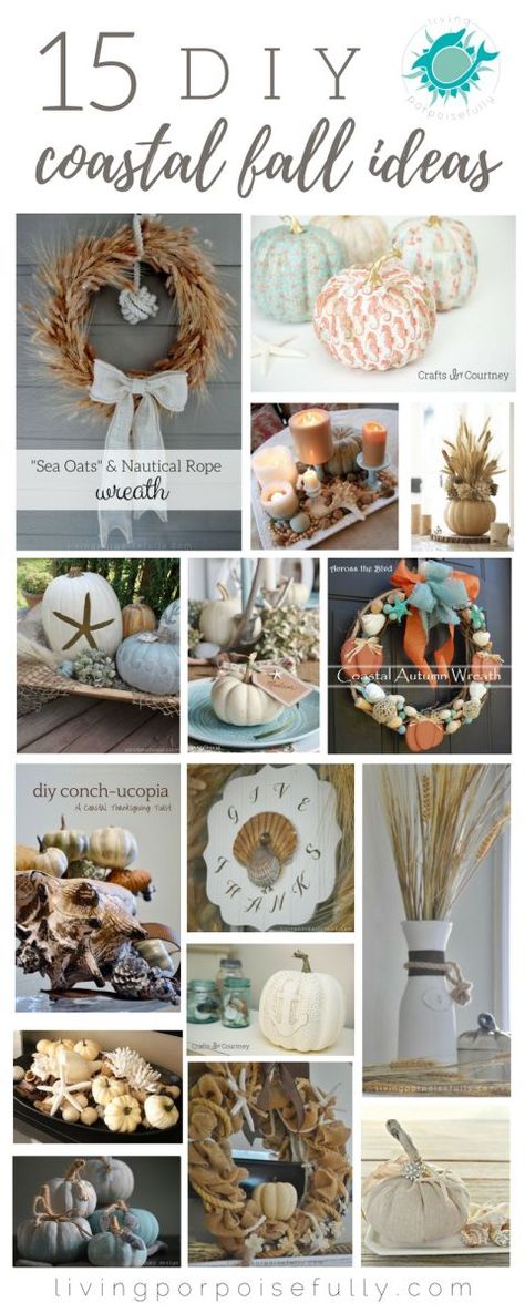 Fall Decor Ideas For Bedroom, Coastal Fall Decor Ideas, Rope Wreath Diy, Decor Ideas For Bedroom, Coastal Fall, Decorate For Fall, Fall Beach, Fall Decorating Ideas, Coastal Holiday