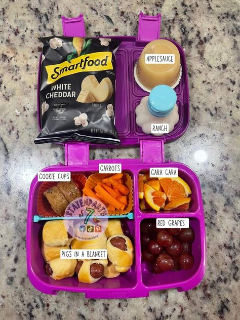 Healthy Preschool Lunchbox Ideas, School Lunch Ideas 7th Grade, First Grade Lunch Ideas, Store Bought Lunch Ideas, Kid Packed Lunch Ideas, Pre K School Lunch Ideas, School Box Ideas, 2nd Grade Lunch Box Ideas, Healthy Kid Lunches For School