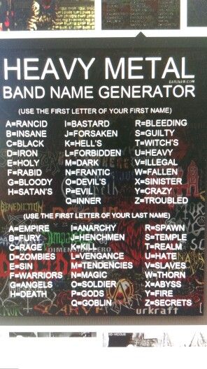 Grunge Band Name Ideas, Scene Names Ideas, S Tendencies Band, Cool Band Names, Band Names Ideas, Goth Names, Vampire Band, Band Name Generator, Band Names