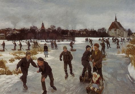 Winter Wall Decor, Berthe Morisot, National Gallery, Mary Cassatt, Francisco Goya, John Singer Sargent, Skating, Winter Print, Art Antique