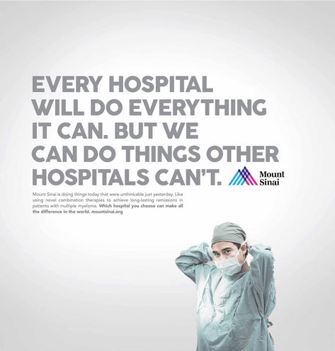 Healthcare Ads, Healthcare Advertising, Candy Theme Birthday Party, Mount Sinai, Ads Of The World, Hospital Design, Health System, Creative Ads, In The End