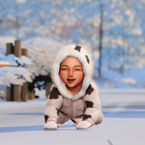 Sims 4 Cowbuild, Sims 4 Cow Cc, Sims Infants, Los Sims 4, Los Sims, Maxis Match, Sims 4 Mods, Snow Suit, Sims Cc