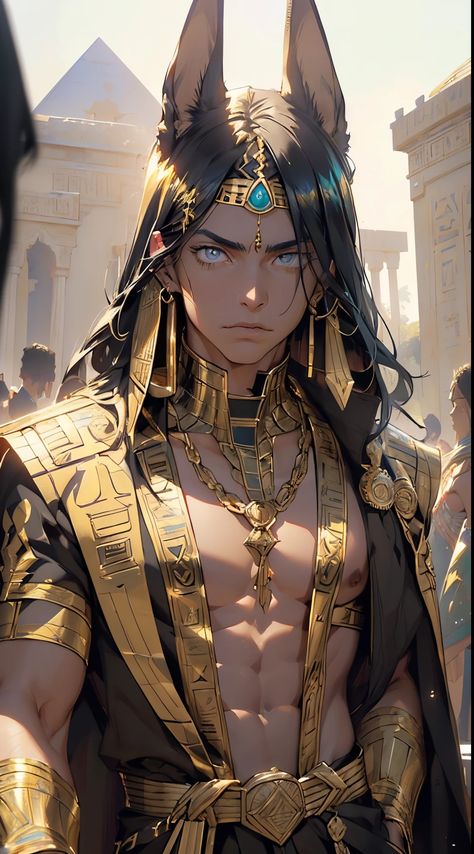 #Anime #ai #art #egypt #egyptian #icon #pfp #king #beauty Egyptian Seth God, Seth Egyptian God, Pharaoh Art, Egyptian Character Design, Egyptian Character, Egyptian Outfit, Egyptian Man, Egyptian Warrior, Egyptian Aesthetic