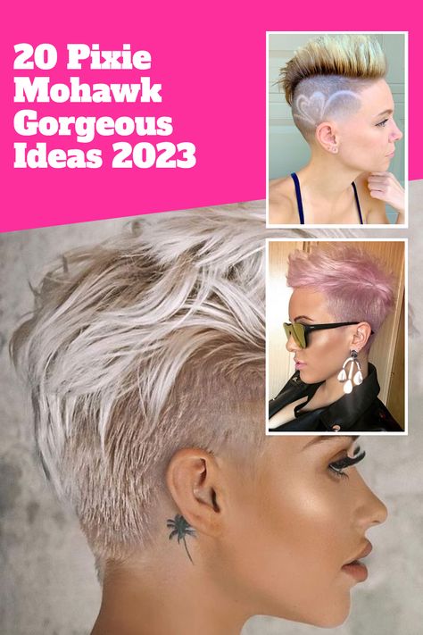 Get ready to rock a pixie mohawk in 2022! These 20 gorgeous ideas will have you feeling edgy and stylish. From classic mohawks to braided styles, there's a look for everyone. So start planning your new do now and be ready to turn heads next year! Pixie Fohawk Haircut For Women, Woman Mohawk Hairstyles, Female Mohawk Hairstyles, Womens Mohawk Hairstyles, Short Mohawk For Women, Women’s Mohawk Haircut, Shaved Short Hairstyle Women, Womens Mohawk Short, Short Mohawk Fade Women