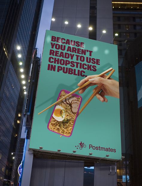 Billboard Copywriting, Postmates Ad, Ooh Advertising Creative, Billboard Design Ideas, Public Service Advertising, Advertising Campaign Design, Copywriting Ads, Copy Ads, Advertising Graphics