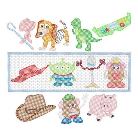 Toy Story Embroidery, Disney Applique Designs, Story Embroidery, Hollywood Studios Shirts, Disney Applique, Embroider Ideas, Vacation Birthday, Toy Story Characters, 4 Characters