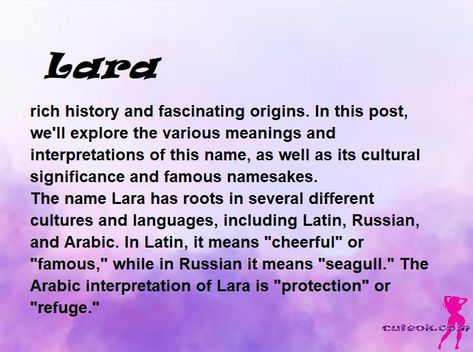 Lara Name Meaning, Madison Meaning, Laurel Meaning, Evelyn Meaning, Lara Name, Audrey Meaning, Aurora Meaning, Eden Meaning, Faith Meaning