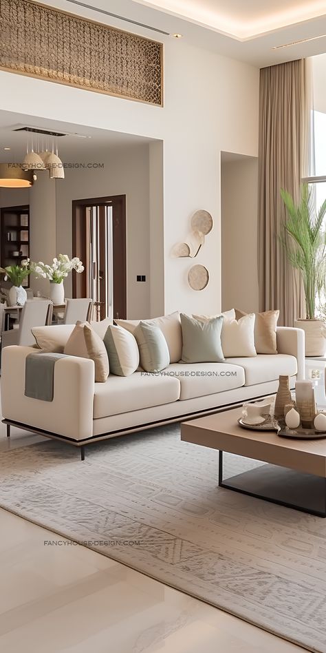 Beige Sofa Living Room, Luxury Living Room Inspiration, Living Room Decor Lights, Cream Living Rooms, Aesthetic Living Room, Beige Living Rooms, Minimalist Home Interior, Living Room Color Schemes, Home Decorating Ideas