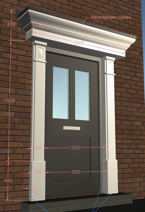 Main Door Molding Design, Exterior Door Frame Molding, Front Door Moulding Exterior, Front Door Surround Ideas, Window Border Design Exterior, Exterior Door Trim Ideas, Front Exterior Doors, Front Door Trims, Exterior Moulding