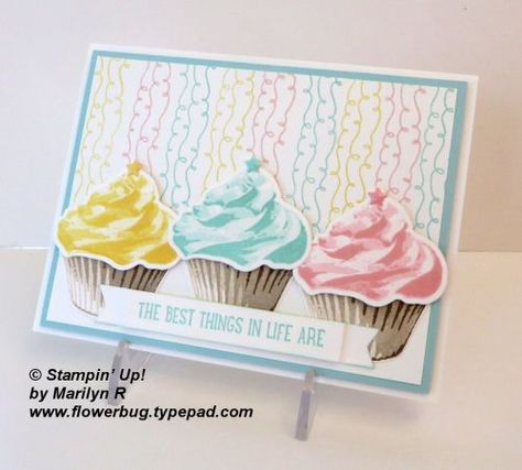 Sweet Cupcake Birthday card Stampin Up Hello Cupcake, Cupcake Birthday Cards, Cupcake Cards, Stampin Up Birthday, Stampin Up Birthday Cards, Hello Cupcake, Cupcake Card, Sweet Cupcake, Cool Treats