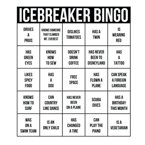 Printable: Printable Human Bingo Template To Ice Breaker throughout Ice Breaker Bingo Card Template – Various Templates Ideas Human Bingo Free Printable, 2024 Bingo, Ice Breaker Bingo, People Bingo, Friend Bingo, Human Bingo, Bingo Card Generator, Word Structure, Bingo Card Template