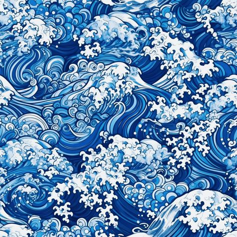 Trippy Fashion, Texture Ideas, Discovery Island, Woodblock Printing, Wave Background, Wave Texture, Japanese Wave, Texture Print, Stay High