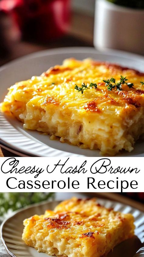 Warm up with this cheesy hash brown casserole, a delicious blend of tender potatoes, creamy cheese sauce, and savory spices. Perfect for fall and winter gatherings, it’s a comforting side dish that’s easy to prepare and always a hit. Serve it as a holiday side or as part of a cozy family dinner to enjoy comforting flavors in every bite. Cheesy Hash Brown Casserole Crockpot, Cheesy Hash Brown Casserole Recipe, Dinners With Hashbrowns, Hash Brown Appetizer, Hash Brown Cheese Potatoes, Hash Town Casserole, Cheesy Potato Breakfast Casserole, Ham And Hash Brown Casserole, Hash Brown Dinner Idea