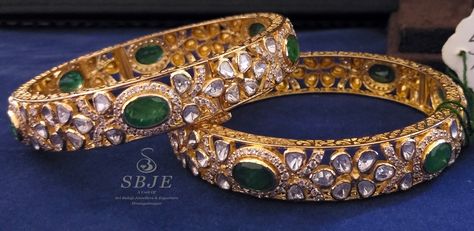 uncut diamond bangles Polki Bangles Uncut Diamond, Uncut Bangles, Wedding Jwellary, Uncut Diamond Bangles, Polki Bangles, Kada Bangles, 22 Carat Gold Jewellery, Stone Bangles, Jewelry Bangles