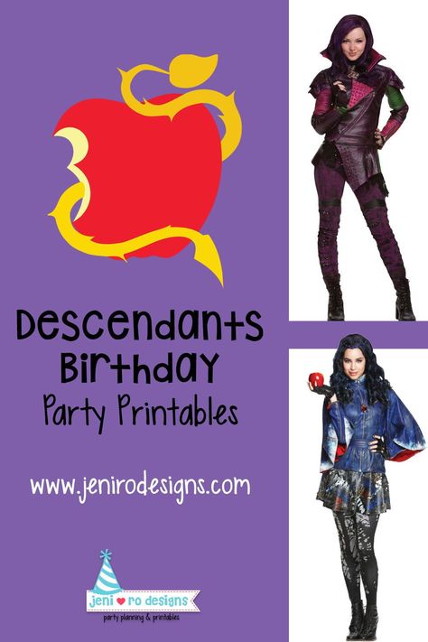 Descendants Decorations Diy, Descendents Birthday Party, Descendants Party Decorations, Descendants Birthday Party Decoration, Descendants Party Ideas Games, Descendants Printables Free, Descendants Party Games, Descendants Party Activities, Disney Descendants Birthday Party