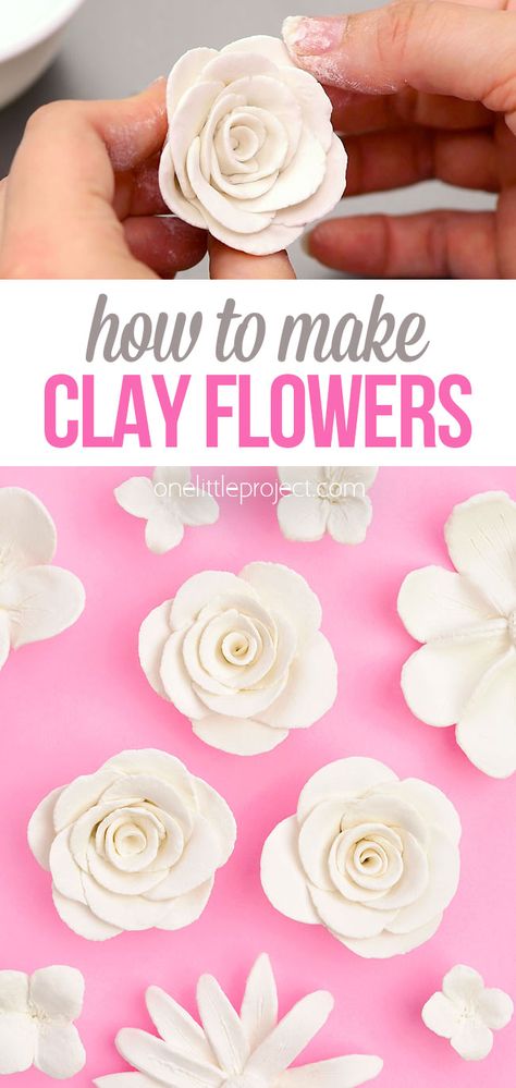 Photo of clay flowers Clay Art Projects Christmas, Sculpt Air Dry Clay, Working With Air Dry Clay For Beginners, Clay Crafts Mothers Day, How To Use Modeling Clay, Dry Air Clay Diy Projects, Easy Clay Hand Building Projects, Air Dry Clay Jewelry Ideas, Air Dry Clay Lotus Flower