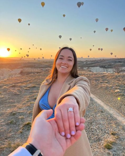 JamesAllen.com on Instagram: "The most stunning proposal in Cappadocia, Turkey! Biggest congratulations to the newest members of our #JamesAllen family @kiersen1 and @zafoozurp! Swipe through for the ring ✨✨ 📸: @cappadociagrapher 💍ring: Classic Six Prong Comfort Fit Engagement Ring in 14K White Gold details: Six Prong Round 2.50 carat . . . #jamesallen #jamesallenrings #diamond #diamonds #diamondring #engaged #engagement #engagementring #isaidyes #ringinspo #jewelryinspo #jewelry" Cappadocia Turkey Proposal, Turkey Proposal, Cappadocia Proposal, Stunning Proposal, James Allen Rings, Ring Inspo, Cappadocia Turkey, Big Mood, Wedding Proposals